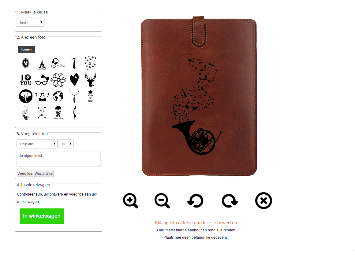 Leren hoesje ontwerpen voor de iPad Mini Leren hoesje maken voor de iPad Mini in het zwart of bruin