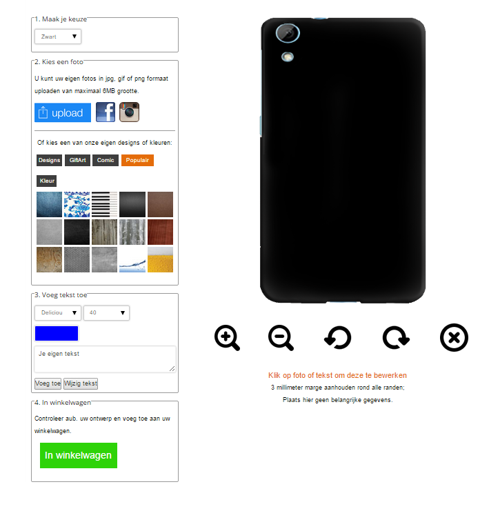 HTC Desire 820 hardcase hoesje maken zwart