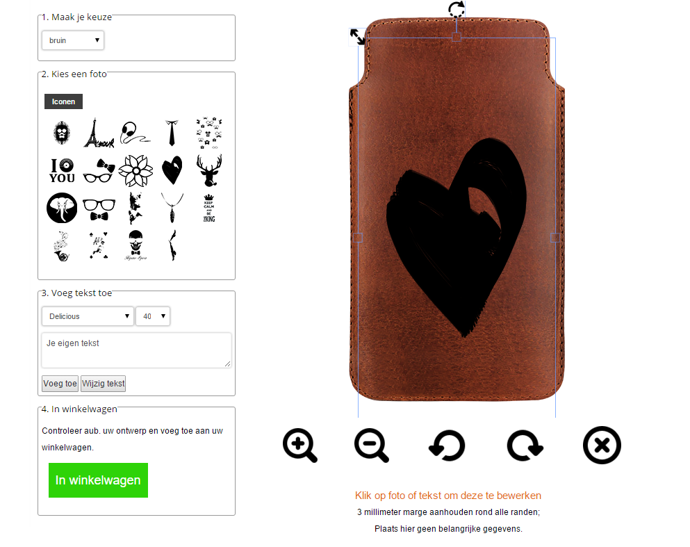 leren hoesje maat L