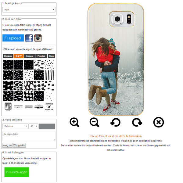 Galaxy S7 wooden case ontwerpen