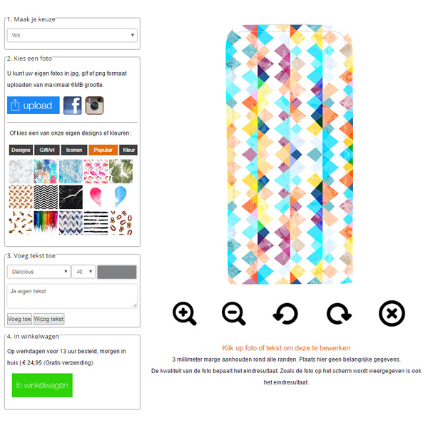 Samsung Galaxy S4 flipcase hoesje ontwerpen
