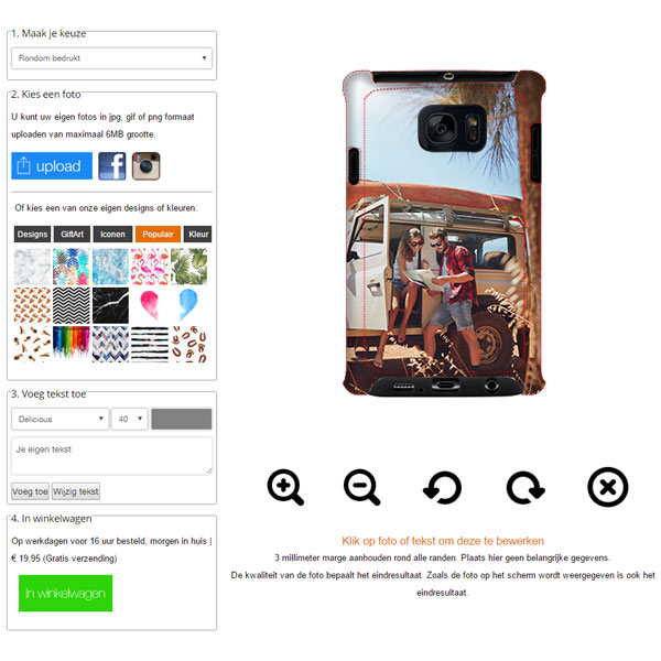 Galaxy S7 edge hoesje maken Samsung Galaxy S7 edge hoesje ontwerpen