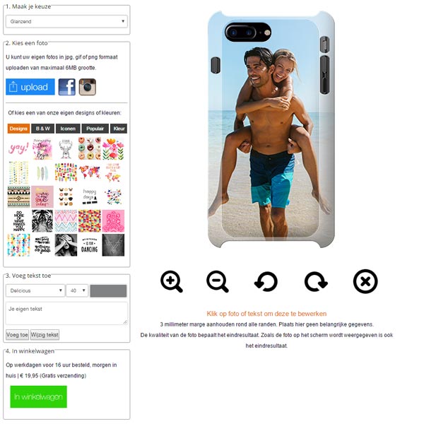 iPhone 7 PLUS rondom bedrukt hoesje maken