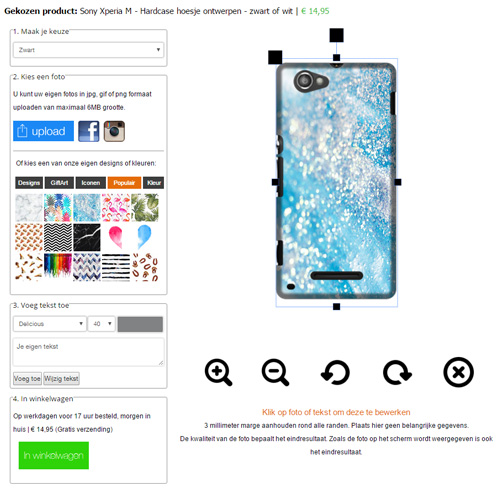 Xperia M hoesje ontwerpen Xperia M hoesje maken