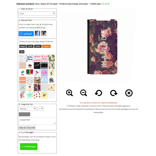 Sony Xperia Z5 Compact hoesje maken Sony Xperia Z5 Compact hoesje met foto