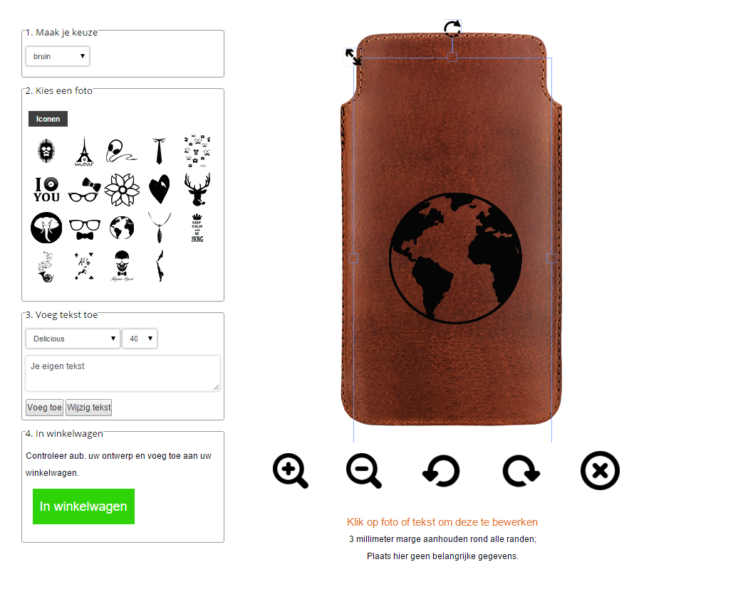 leren hoesje maat XL